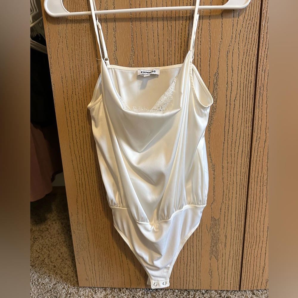 Express: women’s satin body suit (cream colored)